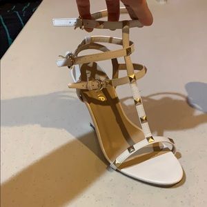 White Gold Studded Wedges